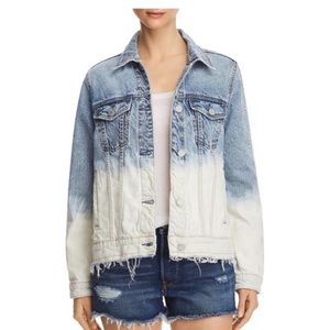 BLANK NYC Ombre Blue White Star Embroidered Denim Jean Jacket Size XS